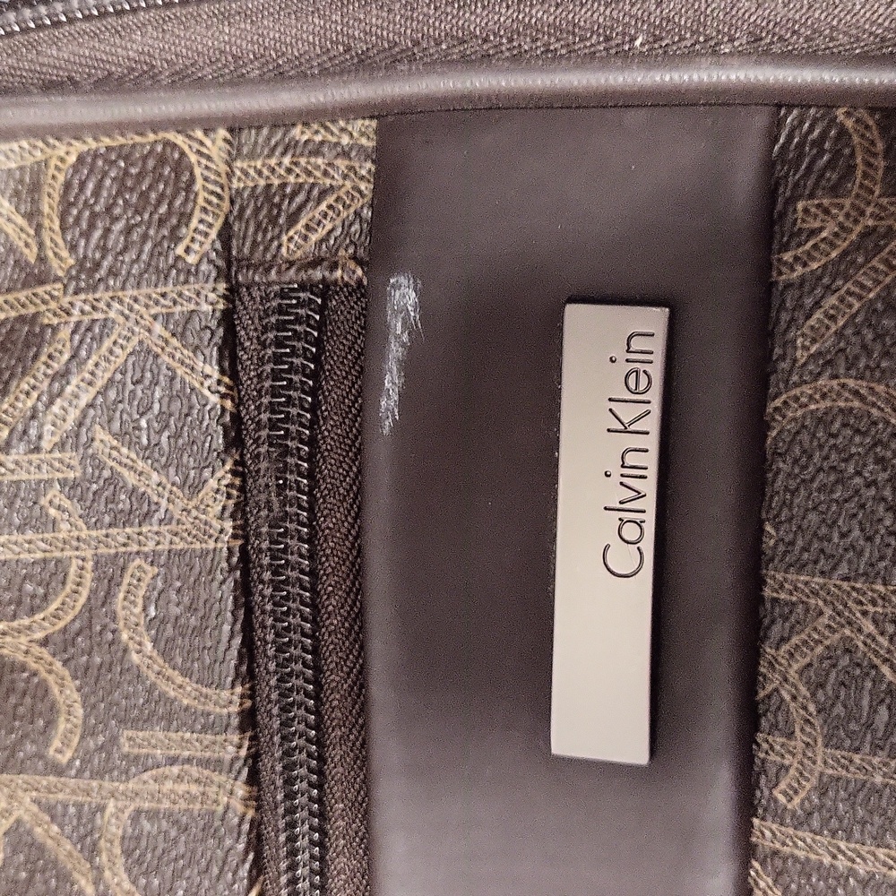 Calvin Klein Dark Brown Monogram Briefcase - Picture 2 of 9